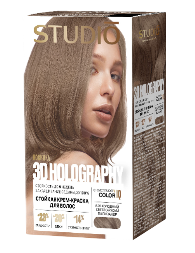 Краска д/волос Studio 3D Color`IQ 8.76 Холодный очень светло-русый палисандр (6)