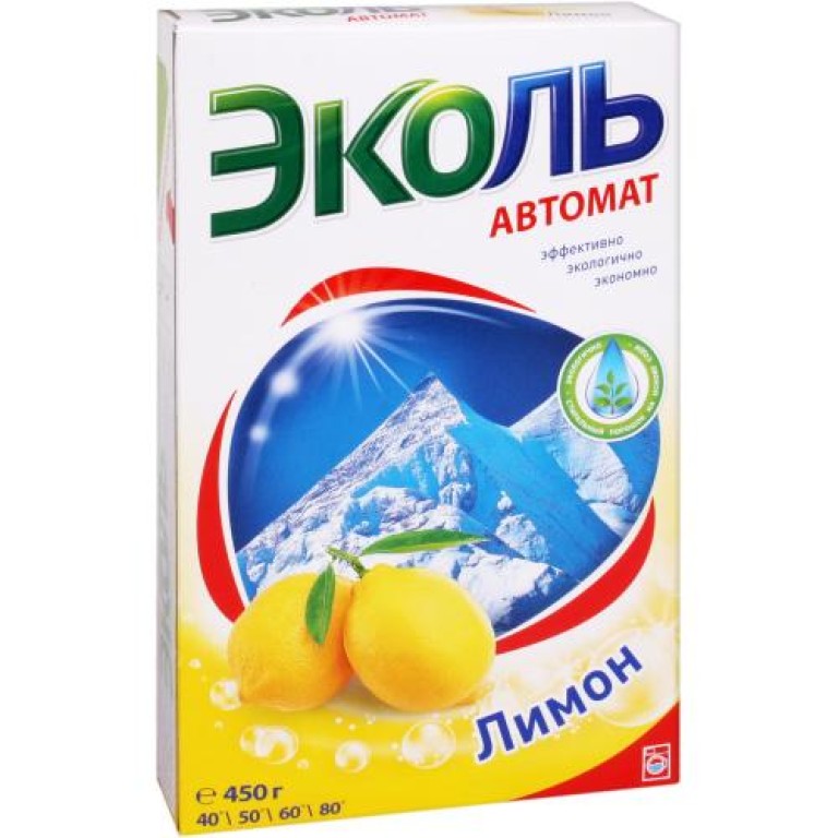 Стир.порошок Эколь авт. 450г. Лимон
