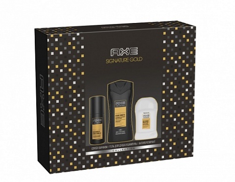 ПН/ЖЕН. АКС SIGNATURE GOLD (Гель д/д и шамп 250мл+АП 50мл+Спрей-парфюм 100мл)