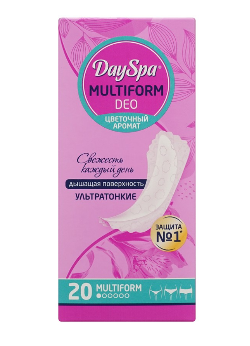 Прокладки DAY SPA ежедн. мультиформ цветочный аром. 20шт. (32)