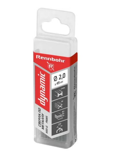 Сверло по металлу 2,0*24/49мм Rennbohr Dynamic HSS-G (уп.20)
