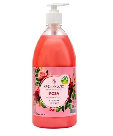 Мыло жидк. Флора 1л. Народное Роза дозатор (12)