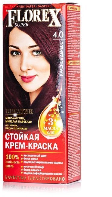 Краска д/волос FLOREX-SUPER 4.0 Красное дерево (30)