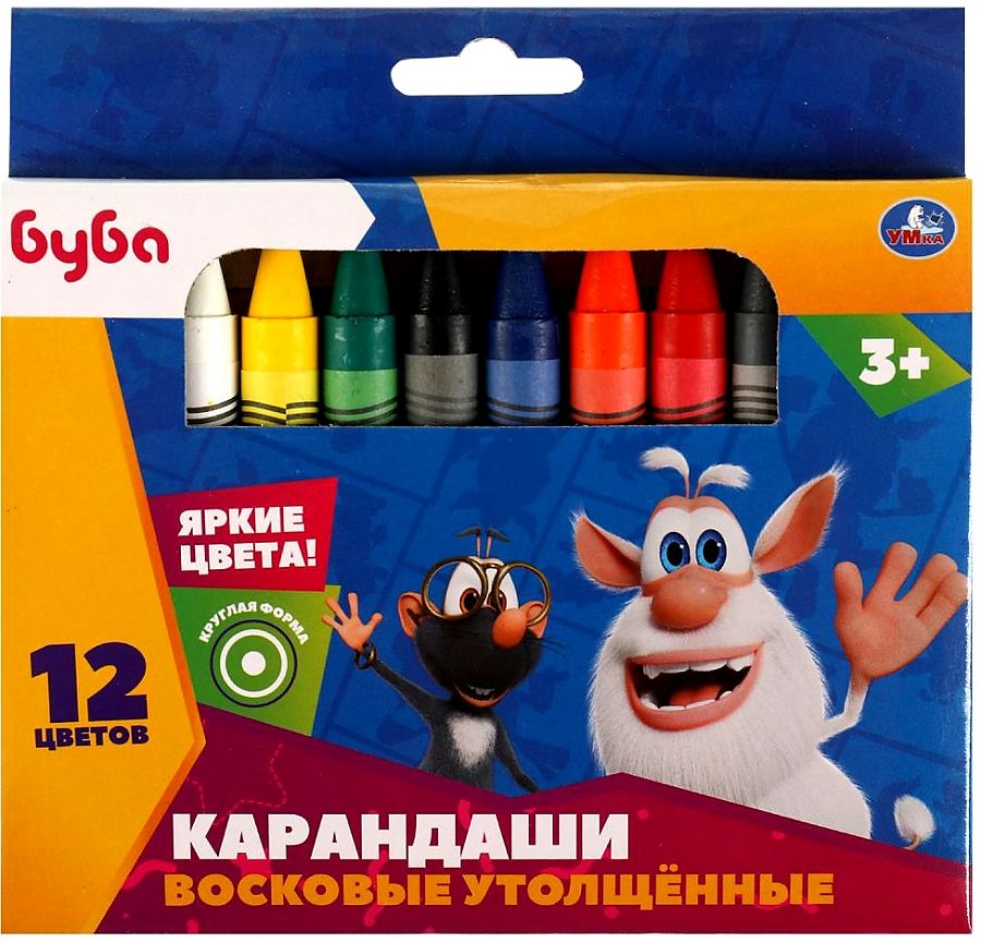 Набор воск.мелков 12цв. Умка Буба