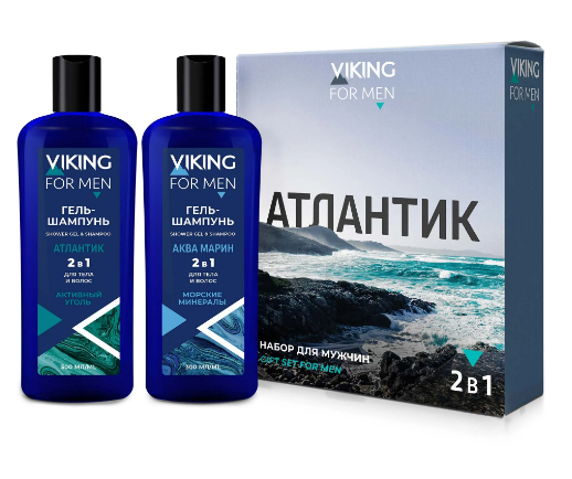 ПН/МУЖ. Викинг Атлантик (шампунь 2в1 300мл.+ гель д/душа 300мл.) (8)