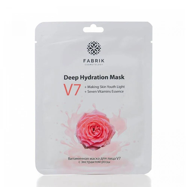 Маска д/лица Fabrik cosmetology Тканевая С экстрактом розы V7