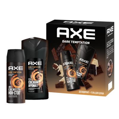 ПН/МУЖ. AXE Dark Temptation (Гель д/д250мл.+Дез.спрей 150мл.) (6)