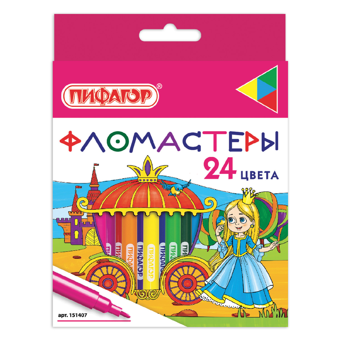 Фломастеры 24цв. Пифагор Принцессы