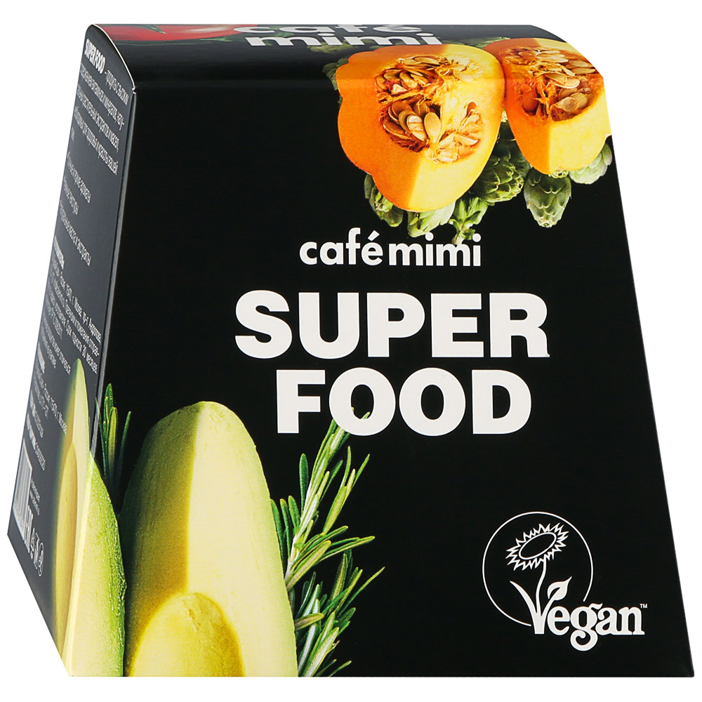 ПН/ЖЕН. Cafe Mimi Super Food (крем 50мл+маски д/лица 3*10мл+скраб-пиллинг 50мл)