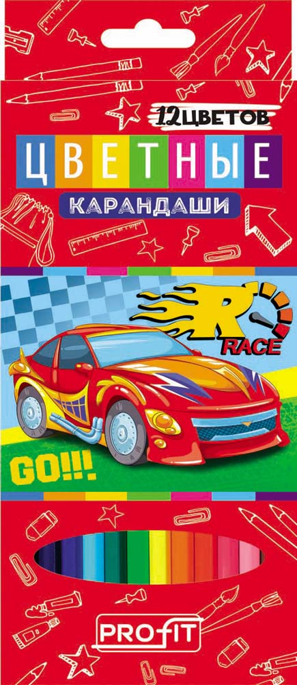 Набор цв. карандашей 12цв. TM "Profit" Суперскорость