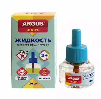 Жидкость от комаров Argus baby 30мл. б/запаха (24)