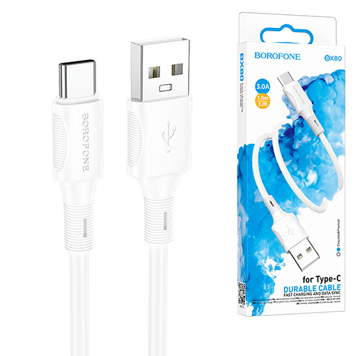 Кабель USB Type-C 1м 2,4А белый BX80 Borofone