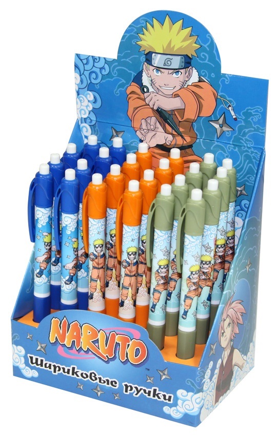 Ручка шар. авт. СИНЯЯ Naruto (уп.24шт.)