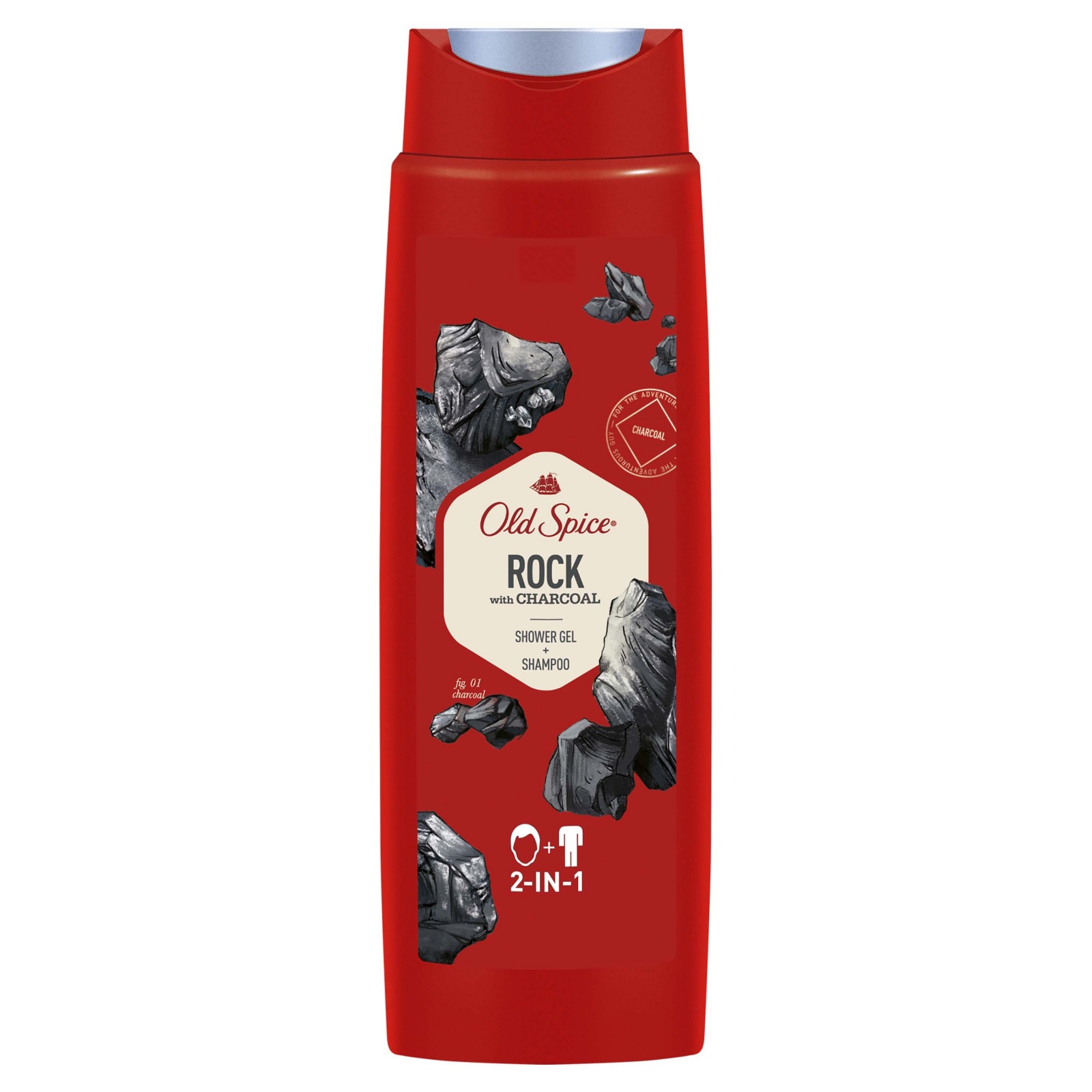 Гель для душа OldSpice 400мл. 2в1 Rock with charcoal