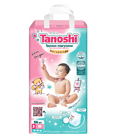 Подгузн.-трусики Tanoshi --3-- 6-11кг. 56шт.