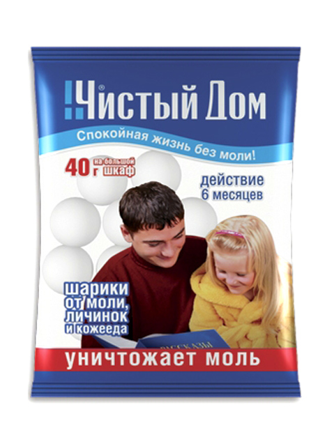 От моли шарики Чистый дом 40гр. 02-295 (25)