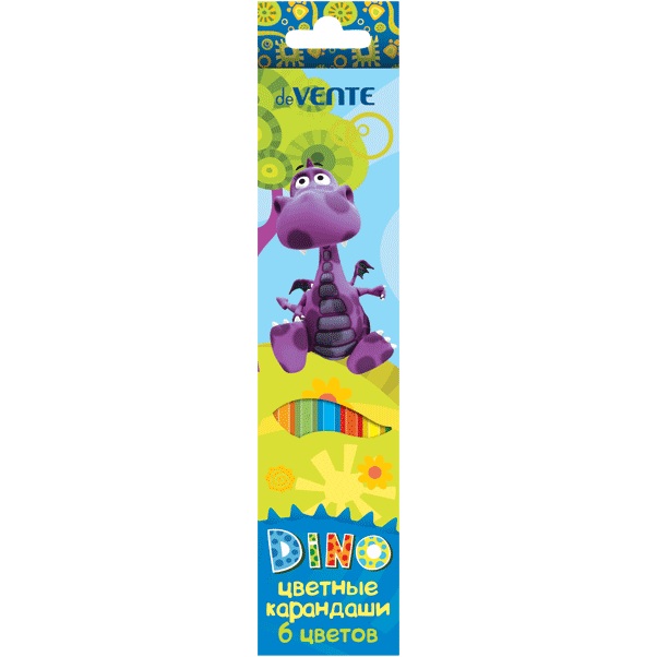 Набор цв. карандашей 6цв. deVente Dino