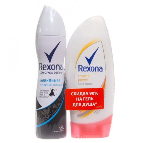 Дез. спрей Rexona 150мл. жен. Кристалл +Гель д/д 250мл. Тропикал