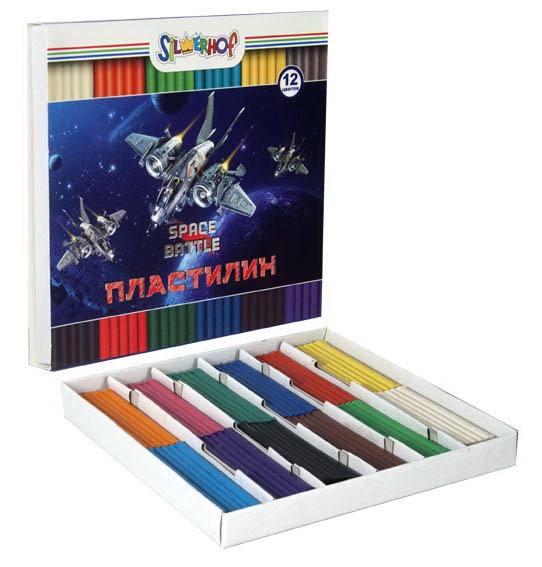Пластилин 12цв. Silwerhof 240гр. Space Battle