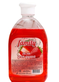 Гель для душа Family 500мл. Клубника***