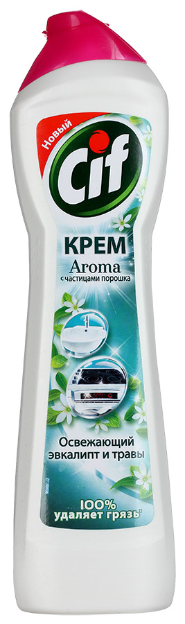 Ср-во Cif 500мл. чист.крем Зел.свеж, осв. эвкалипт и травы