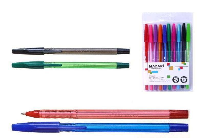 Набор шар. ручек 10цв. Mazari Stylus