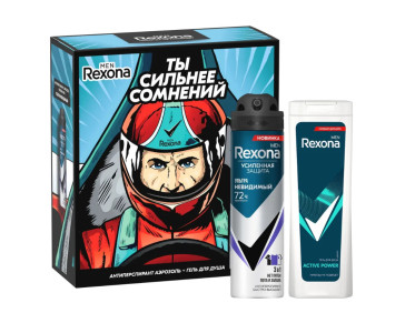 ПН/МУЖ. Rexona Сильнее сомнений (дез. спрей 150мл.+гель д/д 180мл.)
