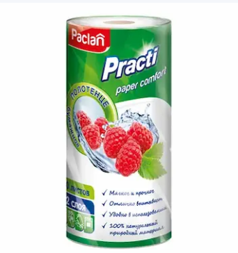 Полотенце бумажное Paclan 2сл. 1рул. 60л. 22*23см. Comfort (28)