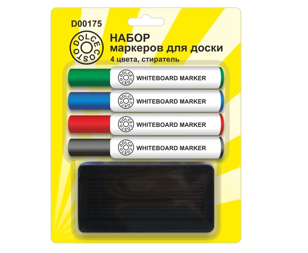 Маркер (набор 4шт.) Dolce Costo 2-5мм + губка