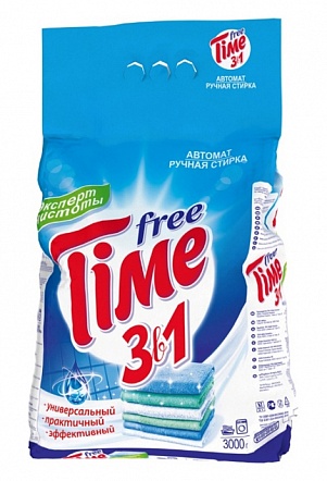 Стир.порошок Free Time авт. 3кг. 3в1