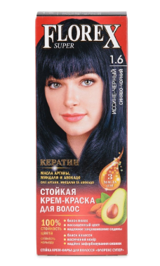 Краска д/волос FLOREX-SUPER 1.6 Иссиня чёрный (30)