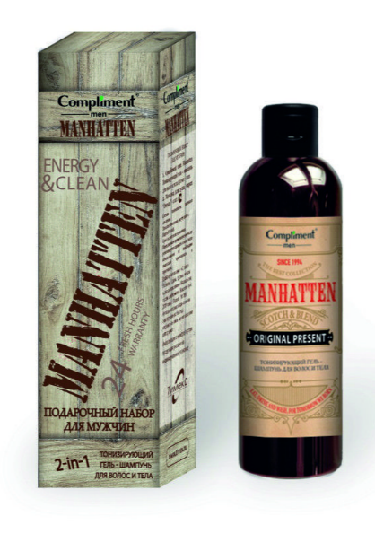 ПН/МУЖ. №1750 Manhatten (гель д/д 250мл+мочалка кар/п) (12)
