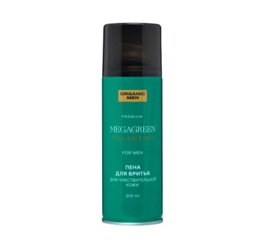 Пена д/бритья Organic Men 200мл. Megagreen д/чувств. кожи (6)