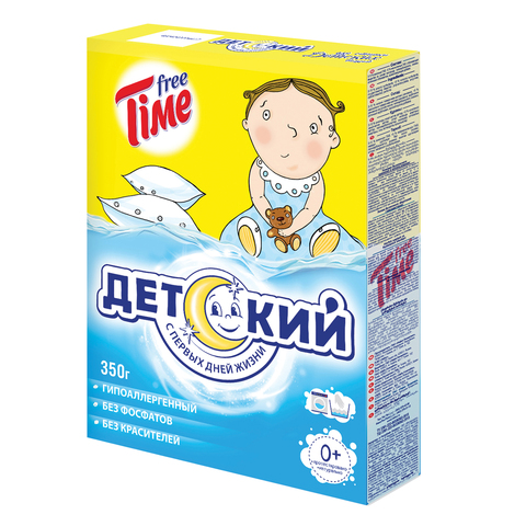 Стир.порошок Free Time ручн. 350гр. Детский