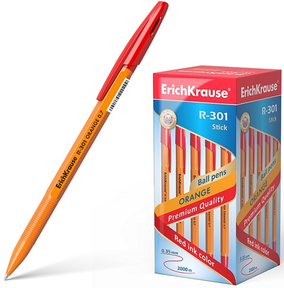 Ручка шар. СИНЯЯ Erich Krause R-301 Orange (уп.50)