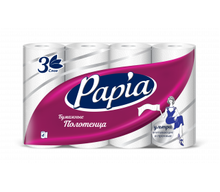 Полотенце бумажное Papia 3-сл. 4рул.