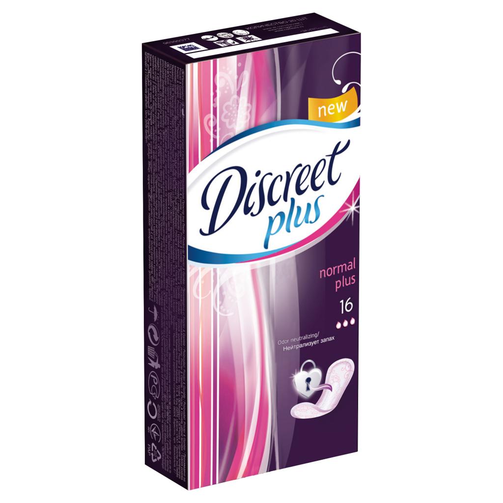 Прокладки DISCREET ежедн. 16шт. Normal Plus Single