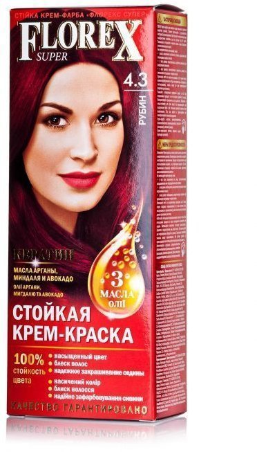 Краска д/волос FLOREX-SUPER 4.3 Рубин (30)