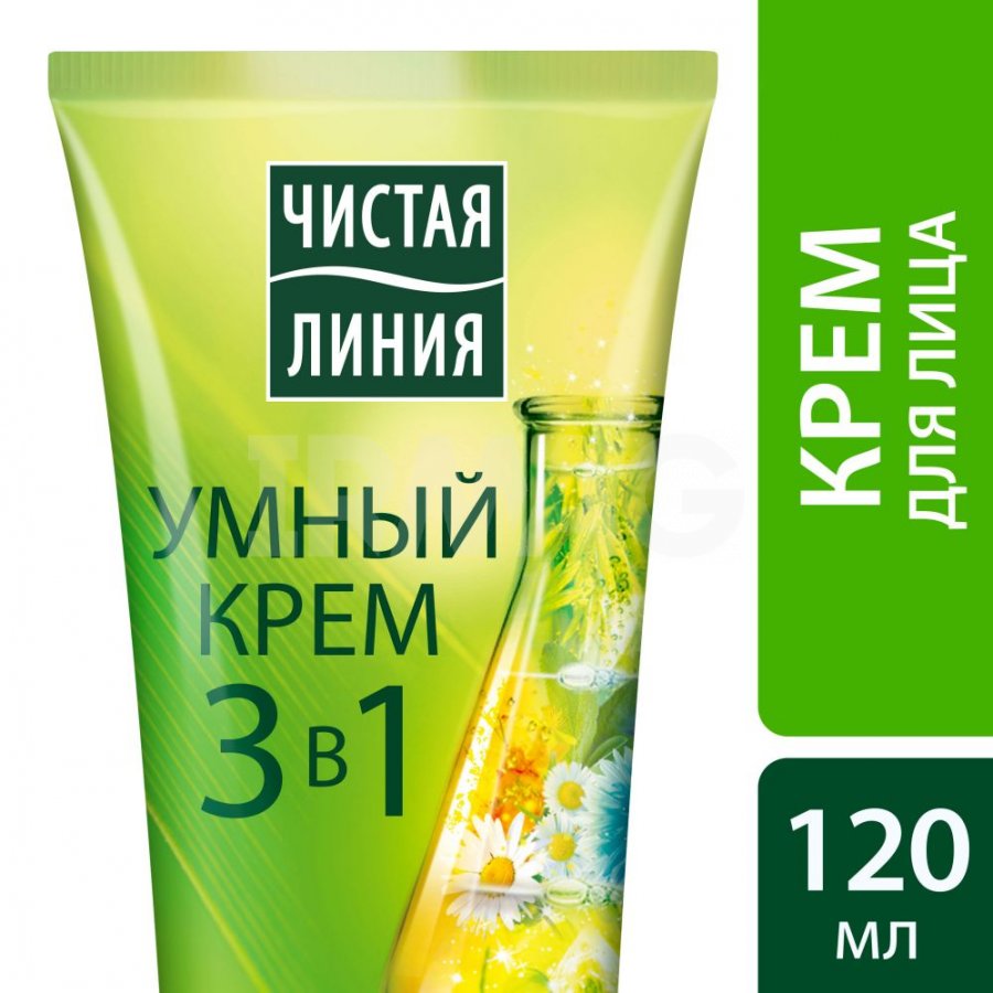 Крем Чист. линия 120мл. Умный крем 3в1