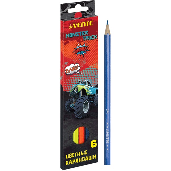 Набор цв. карандашей 6цв. deVente Monster Truck
