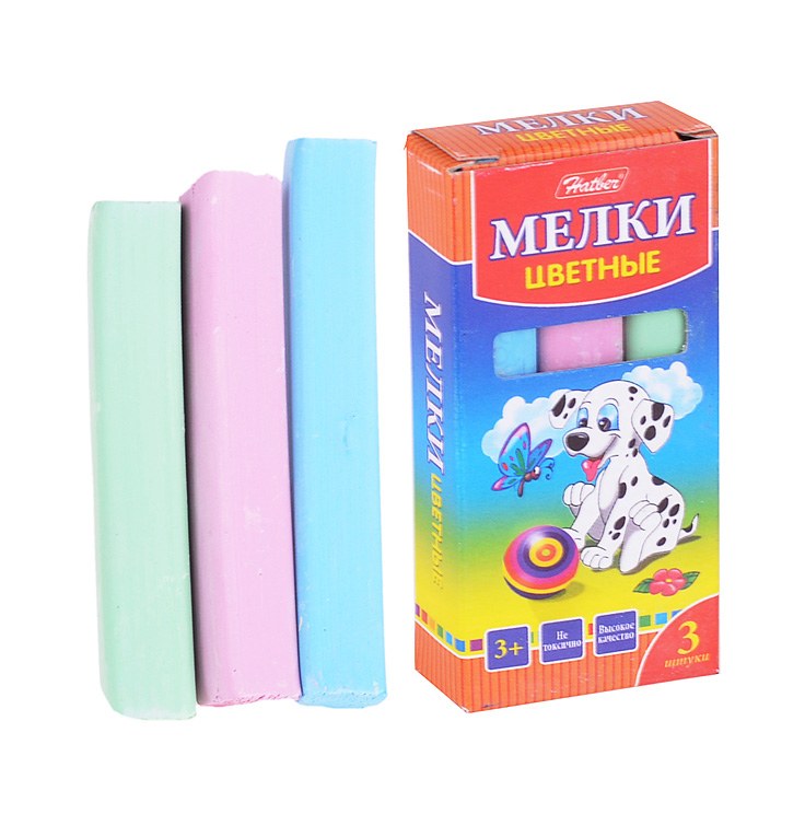 Набор мела цветного 3шт. Hatber Далматинец
