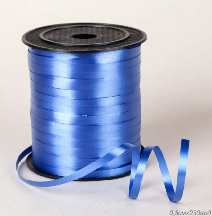 Лента декоративная 5мм*228м. Синяя ZH24-002blue (100)