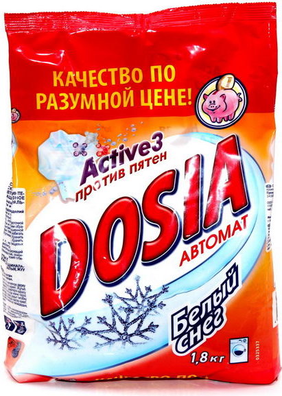 Стир.порошок Дося авт. 1,8кг. Белый снег