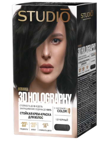 Краска д/волос Studio 3D Color`IQ 1.0 Черный (6)
