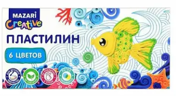 Пластилин 6цв. Mazari 120гр. Классический со стеком (30)