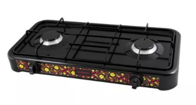 Плитка газовая 2-х конфор. EN-002B, 2*3.2кВт, (60х32х8см) черная
