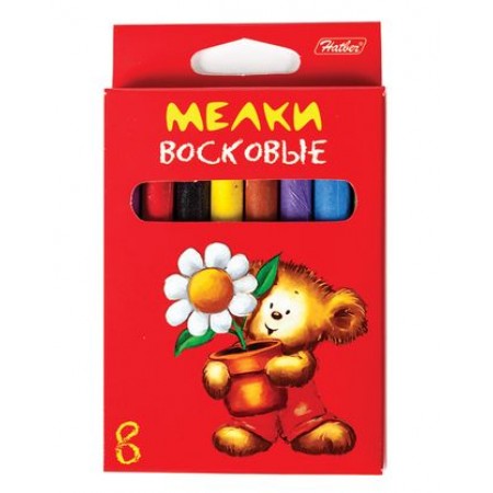 Набор воск.мелков 8цв. Hutber Мишка
