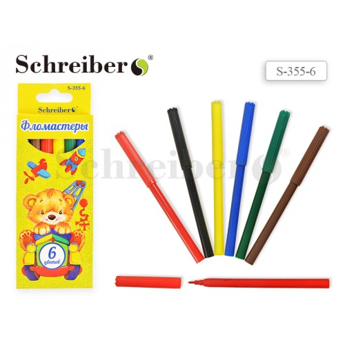 Фломастеры 6цв Schreiber МИШКА