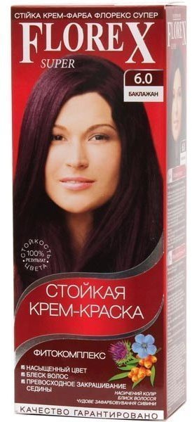 Краска д/волос FLOREX-SUPER 6.0 Баклажан (30)