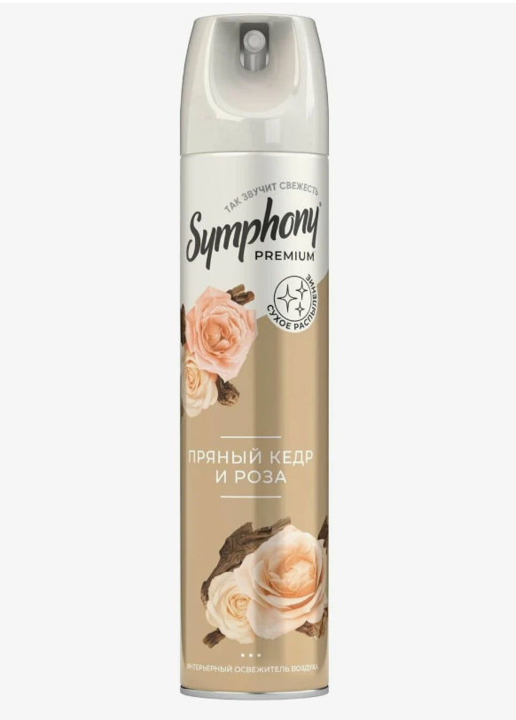 Освежитель воздуха Symphony 300мл. Premium сух распыл Пряный кедр и роза (6/12)